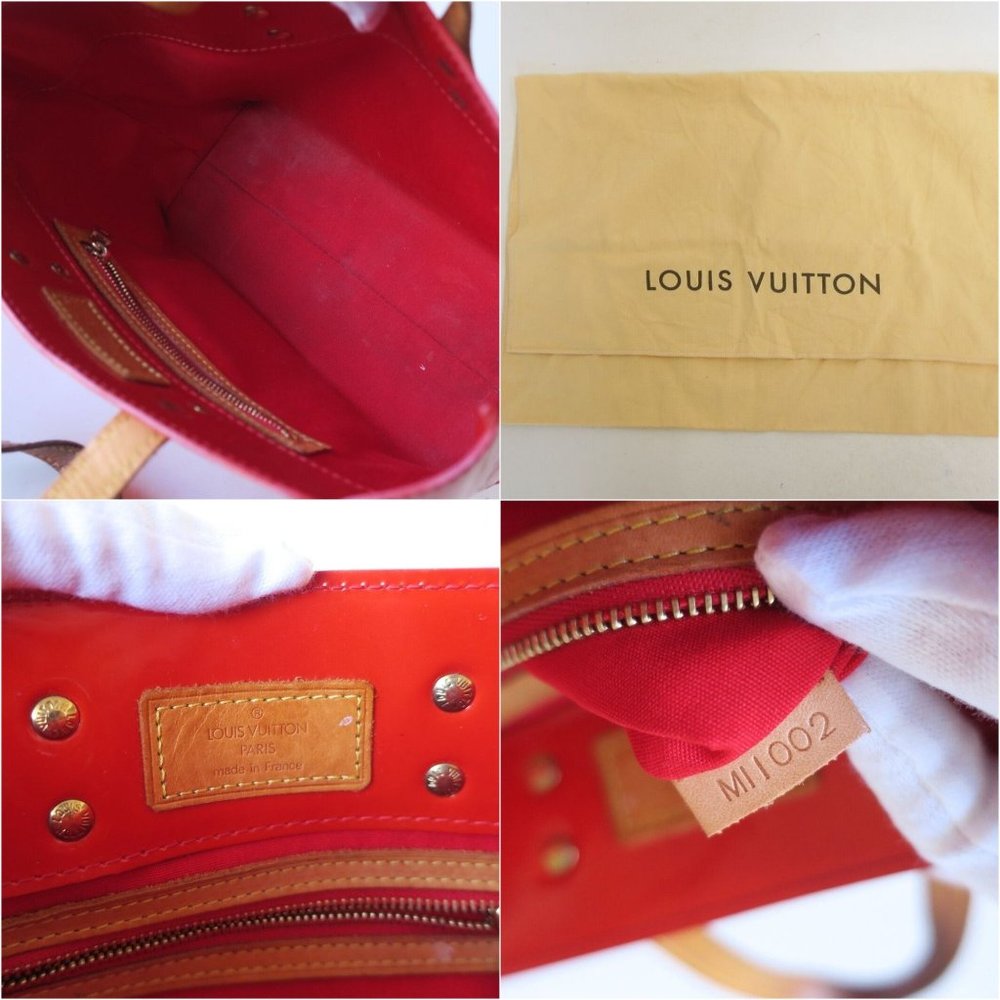 340189F V Louis Vuitton Tote Bag Reade PM Red Vernis - Picture 9 of 10